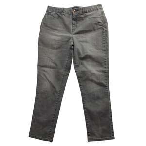 Chico's So Slimming Ankle Jeans Womens Size 1 US 8 Grey Stretch Denim